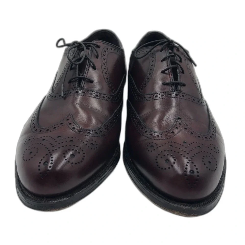 Florsheim Vintage Burgundy Leather Wingtip Oxford Shoes Men’s 9 3E Wide